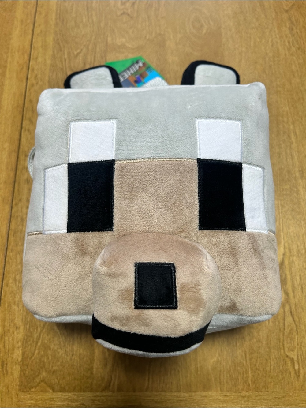 Minecraft wolf back pack Plush Sheep Head - Gray & Tan